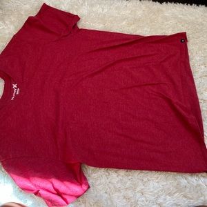 Hurley red vneck tshirt (large)